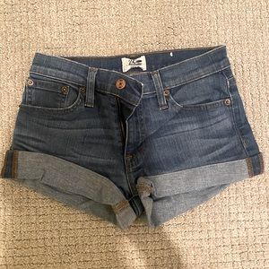J. CREW dark wash denim jean shorts